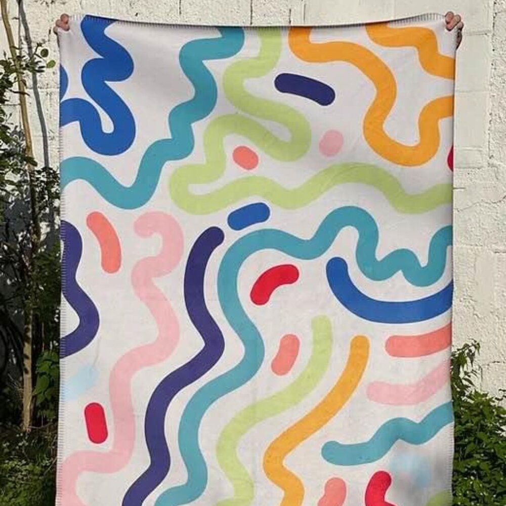 Brand New Lady Thom White Wavy Baby Blanket